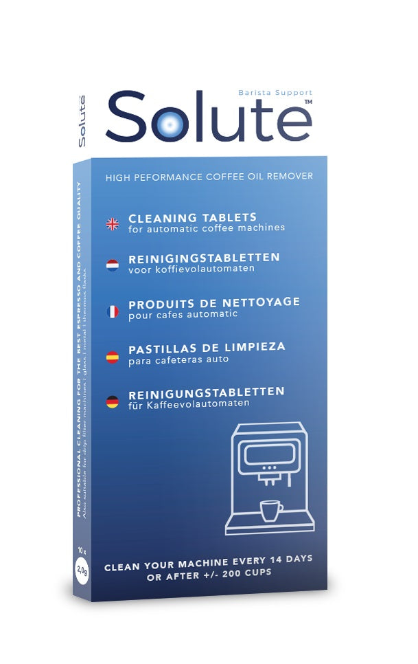Solute 2 Fase koffiemachine Reinigingstabletten 3,5 gram 20 stuks 15mm Solute 2 Fase koffiemachine Reinigingstabletten 3,5 gram 20 stuks 15mm